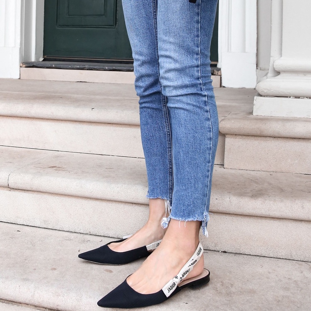 Black sling back sandals